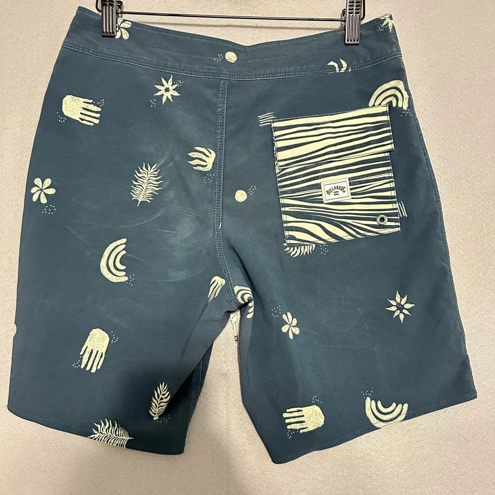 Billabong Recycler Sundays Board Shorts Mens 28 Blue Teal Print Swim Trunks